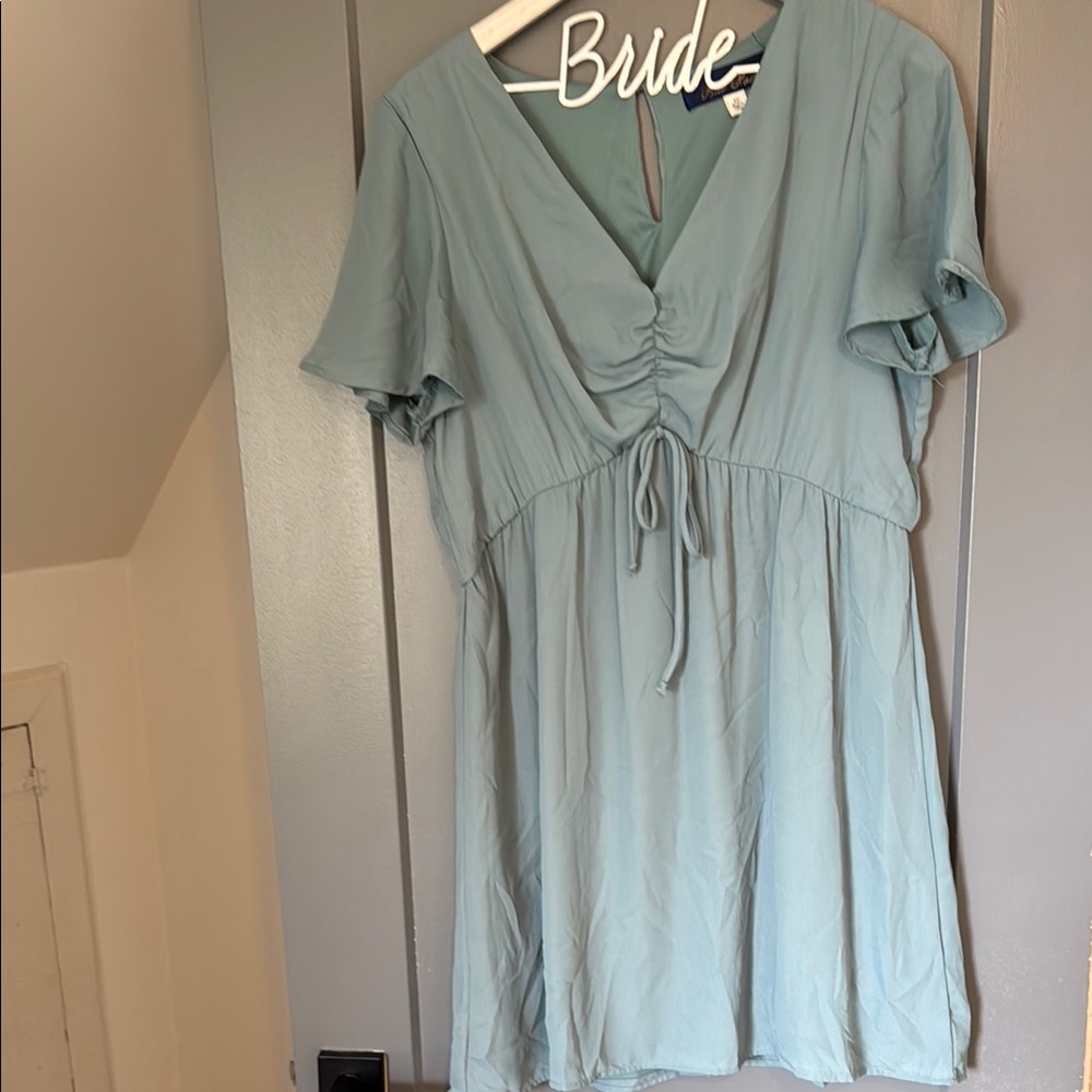 Light Blue Short Sleeve Dress